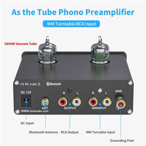 Box X3 Bluetooth Phono Preamp Mini Stereo Audio HiFi Tube Amplifier ...