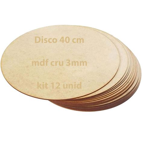 Kit 12 Disco Sousplat 40 Cm Mdf Cru 3mm Base Prato Mesa Posta Artesnato