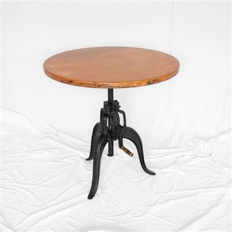 Industrial Copper Bistro Table Adjustable Height Artesanos Design