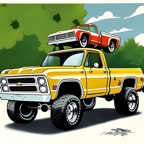 S Chevy Truck X Lifted Cartoon Arthub Ai