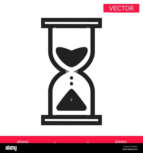 Black Hourglass Loading Clock Cursor Icon Sign Graphic Element Flat