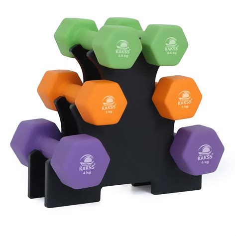 Buy Kakss Cast Iron Neoprene Coated Dumbbell With Stand Proudly Made In