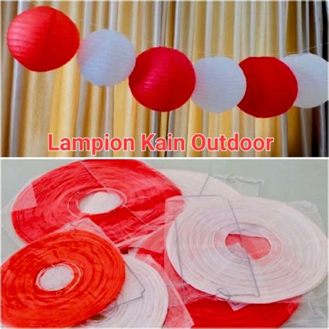 Jual Lampion Kain Merah Putih Dekorasi Outdoor 17 Agustus Pawai Pesta