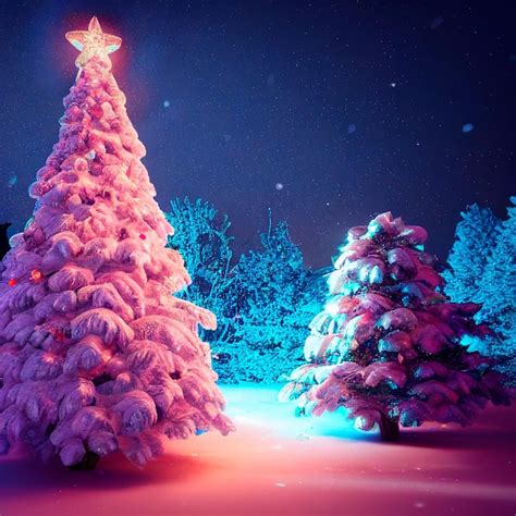 Árbol de navidad en el bosque Foto Premium