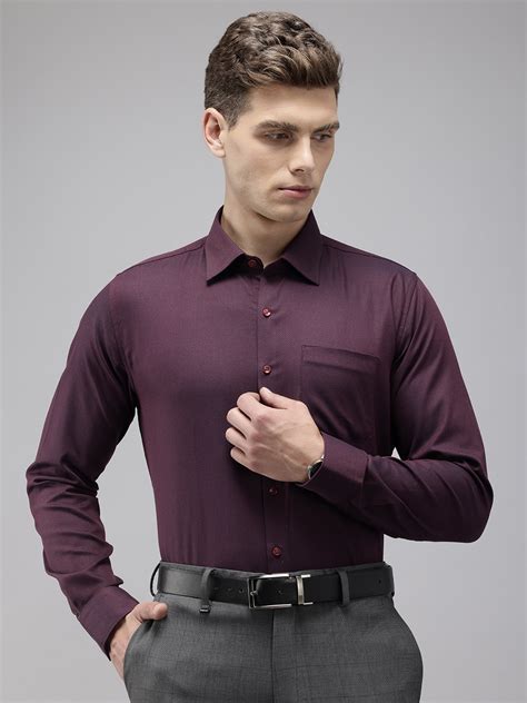 Buy Van Heusen Pure Cotton Self Design Slim Fit Opaque Formal Shirt Shirts For Men 28576494