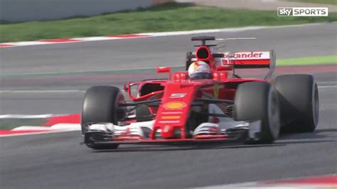 F1 2017 Barcelona Test 1 Day 1 Sebastian Vettel On Track In The