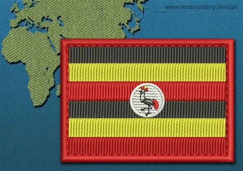 Design embroidery Flag of Uganda Rectangle with Colour Trim by ...