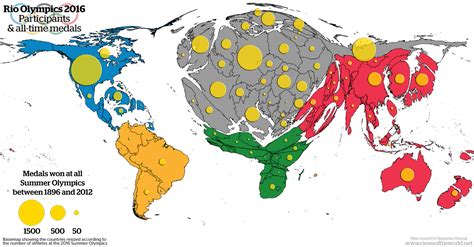 Rio Olympics 2016: Participants &All-Time Medals - Vivid Maps