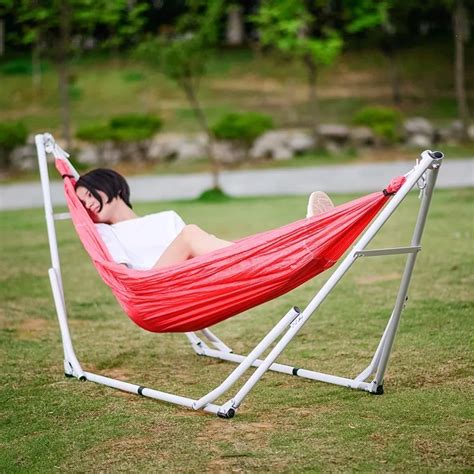 1 People Foldable Nylon Hammock Tent Folding Bed Camping Garden Hunting