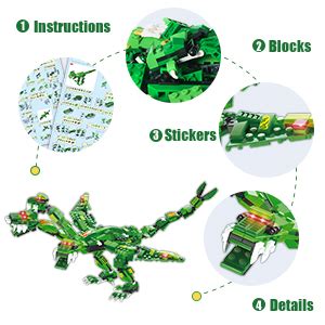 Amazon 876 Pcs Building Blocks Of Dinosaurs And Robots With 8