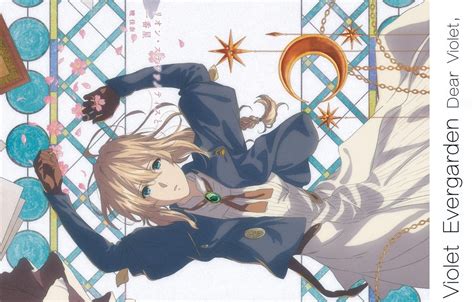 Wallpaper Gloves Chain Brooch Looking Up Lying On Her Back Pink Flowers Violet Evergarden