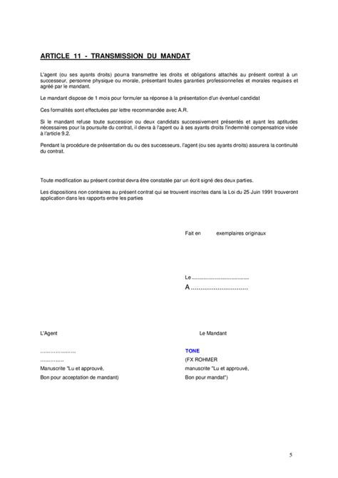 Modèle De Contrat Dagence Commerciale Doc Pdf Page 5 Sur 5