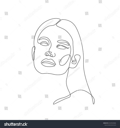 Continuous Line Drawing Woman Face Fashion Stock Vector Royalty Free