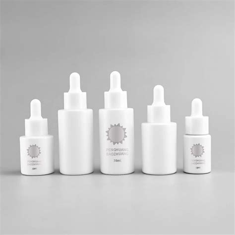 Glass Serum Bottle 15ml 20ml 30ml 40ml 50ml White Painting Skincare Packaging Hair Oil Glass