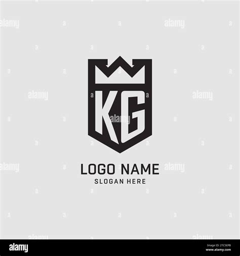 Initial Kg Logo Shield Shape Creative Esport Logo Design Vector