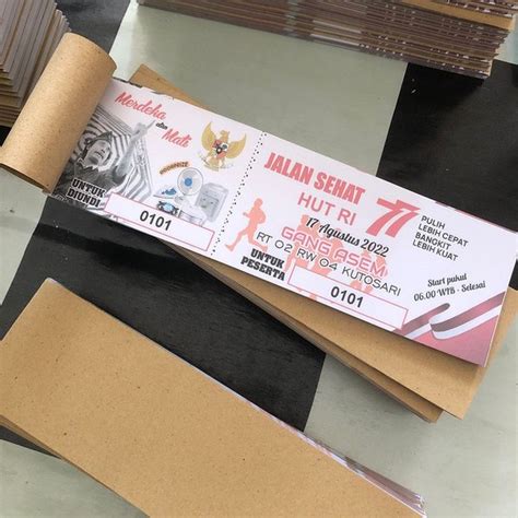 Jual Cetak Kupon Jalan Sehat Kemerdekaan Undian Voucher Tiket Isi 1250