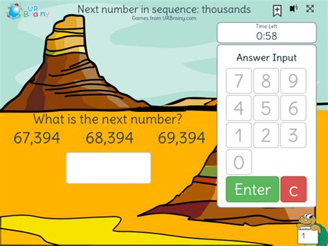 Next Number In Sequence Thousands Timed Number And Place Value By