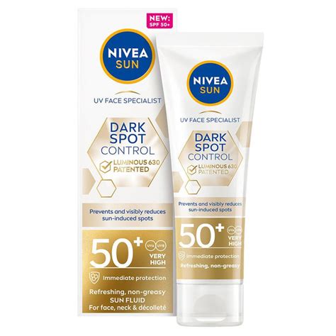 Nivea Sun Uv Face Spf 50 Sunscreen Fluid Luminous 630 Dark Spot Control