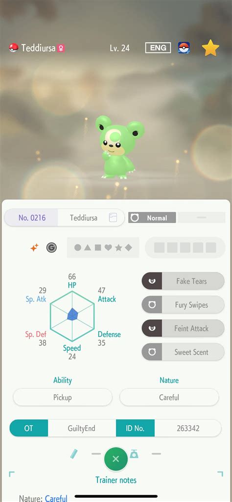 Shiny teddiursa for shiny trade : r/PokemonHome