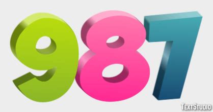 987 Text Effect and Logo Design Number