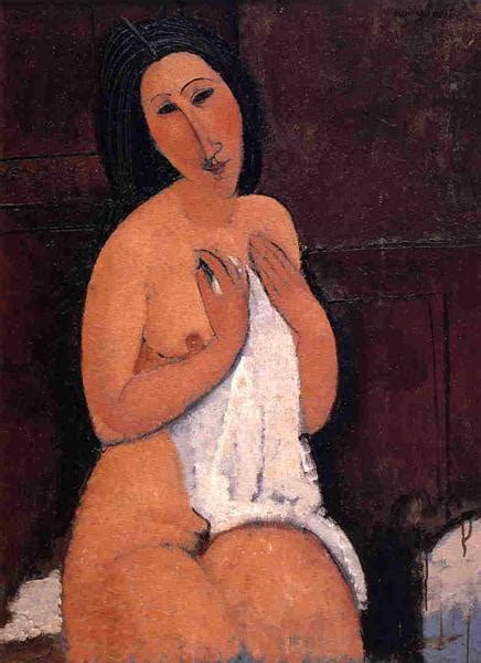 Seated Nude With A Shirt 1917 Amedeo Modigliani WikiArt Org