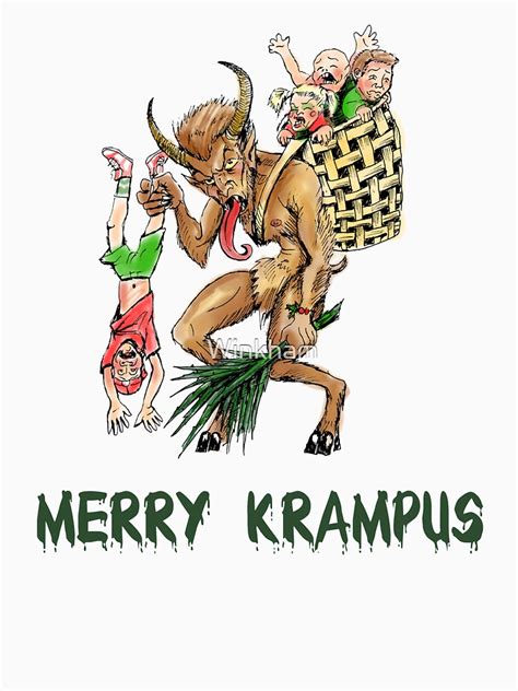 Merry Krampus T Shirt By Winkham Redbubble