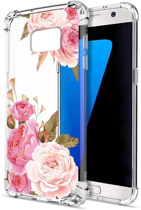 Floral Clear Galaxy S7 Case For Women Girls GREATRULY Pretty Phone Case