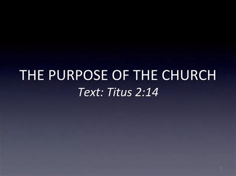 The Purpose Of The Church Ppt