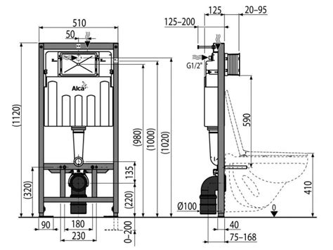 Alca B Ti Support Autoportant Pour Wc Suspendu Am Dn