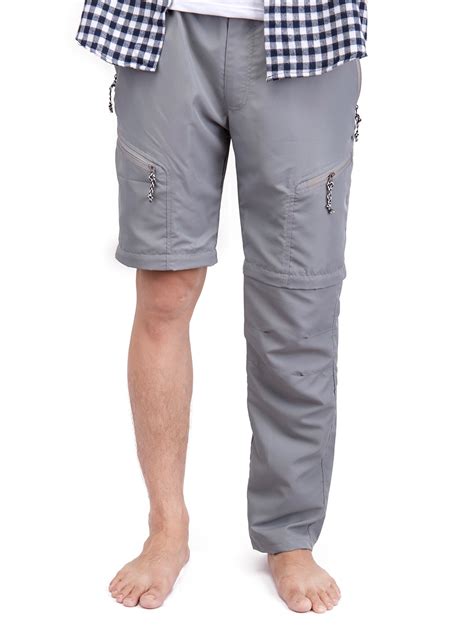 Dodoing Mens Outdoor Pants Lightweight Convertible Zip Off Cargo Work