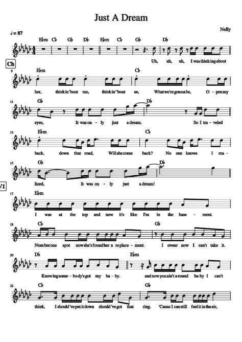 Just A Dreamnelly Sheet Music For Piano Organ Contrabass Drum Group