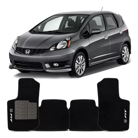 Jogo Tapete Honda Fit A Automotivo Carpete Preto Frete Gr Tis