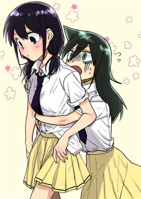 Tomoko hugging Yuri : watamote