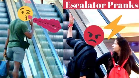 What Happens When You Touch A Stranger On The Escalator Prank Youtube