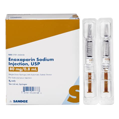 Enoxaparin Sodium Mg Ml X Ml Prefilled Syringes Sandoz