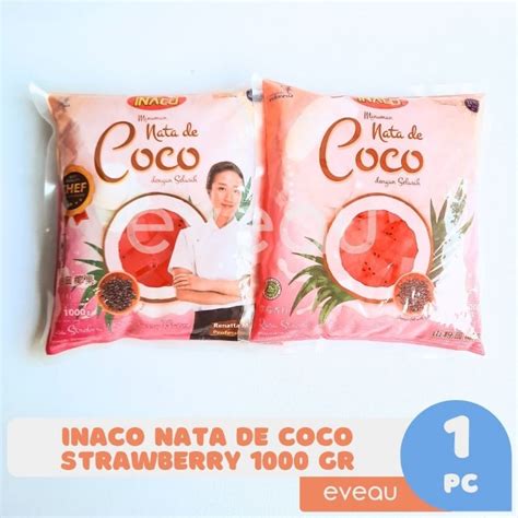 Jual Inaco Nata De Coco 1000 Gram In Syrup Rasa Strawberry Dengan