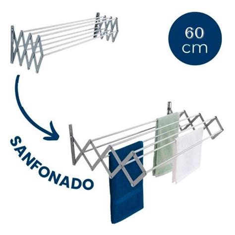 Varal De Parede Sanfonado Retr Til Alum Nio Cm Hm Varal