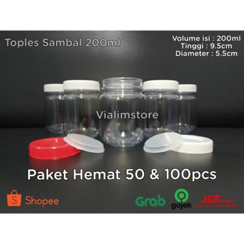 Jual Toples Plastik Ml Toples Jar Toples Bumbu Toples Selai