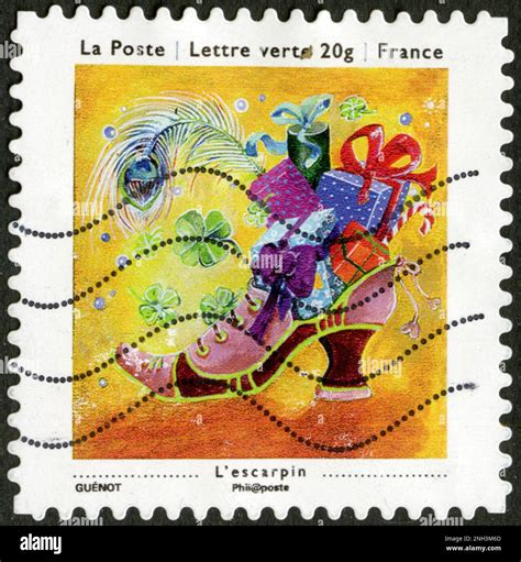 Timbre Oblit R L Escarpin La Poste Lettre Verte G France Stock