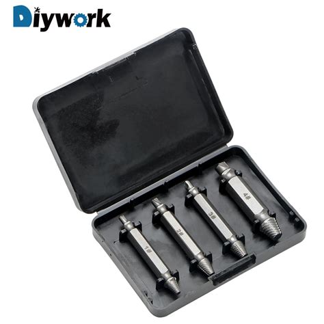 DIYWORK 4Pcs/set Damaged Screw Extractor Broken Bolt Remover Screw ...