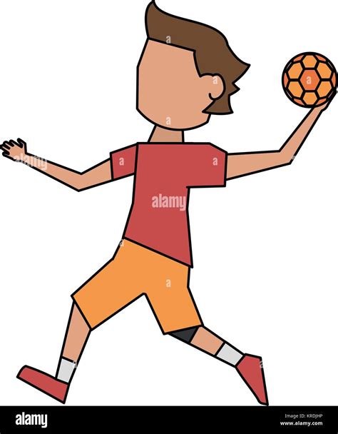 Handball Player Cartoon Stock Vector Image Art Alamy