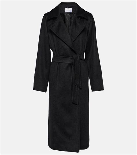 Max Mara Manuela Icon Camel Wool Coat Black Editorialist