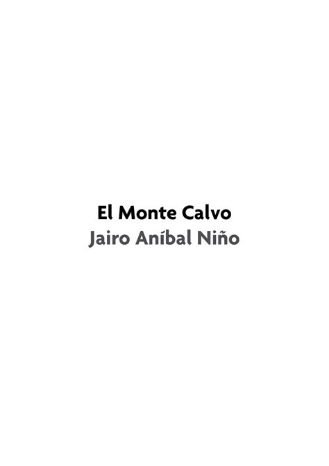 El Monte Calvo Jairo Anibal Nino Pdf El Monte