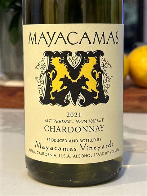 2021 Mayacamas Vineyards Chardonnay Usa California Napa Valley Mt