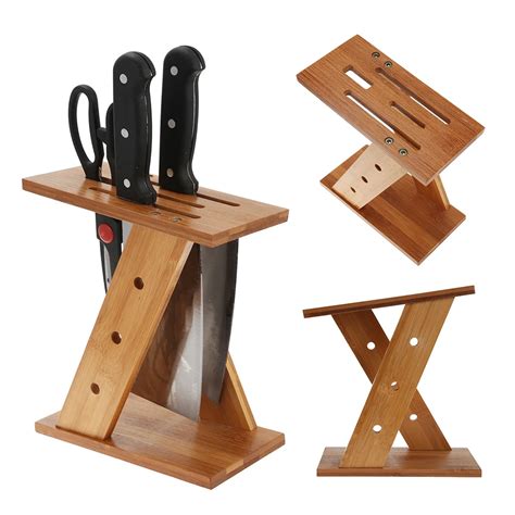 Bamboo Wooden Kitchen Tool Knife Holder Rack Cutter Storage Rack