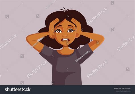 Exasperated Desperate Woman Vector Cartoon Illustration Stock Vector