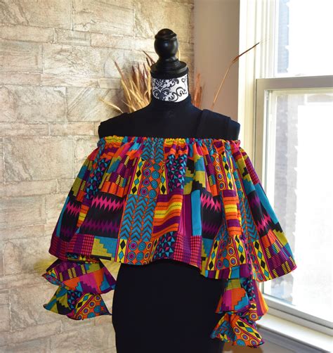 April Ankara Off Shoulder Crop Top African Clothing Ankara Etsy