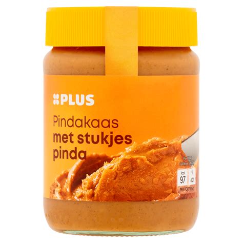 PLUS Pindakaas Met Stukjes Pinda Per Pot 350 G