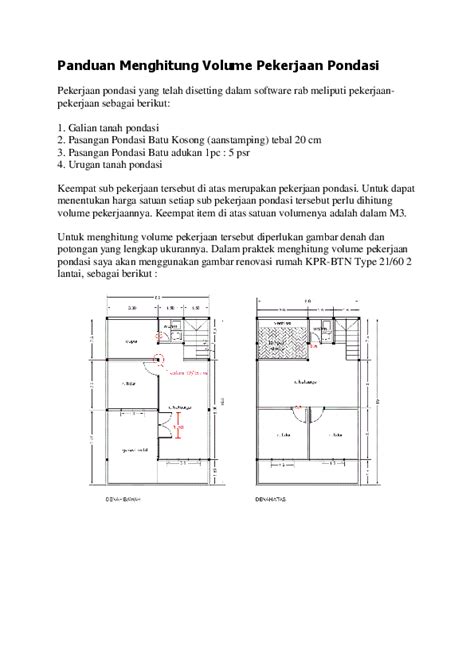 Doc Panduan Menghitung Volume Pekerjaan Pondasi