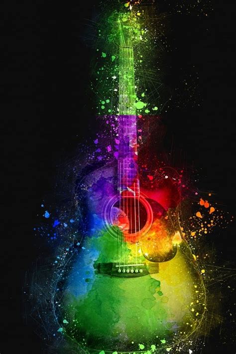 Neon Guitar Wallpapers Wallpaper Cave